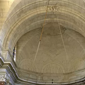 Baroque architecture: ceiling of the Chapelle de la Chartreuse (1770-1780) in Valbonne by architect Jean Baptiste (Jean-Baptiste) Franque (1678-1738). Internal view. Valbonne, Gard (30)