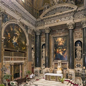 Baroque Art: Interior view of the Jesuite Church of the Holy Name of Jesus