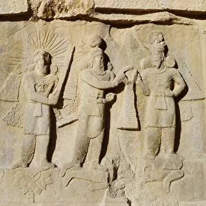 Bas-relief of the investiture and victory of Ardashir II (r. 379-83) c. 379-83 (stone)
