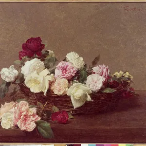 A Basket of Roses, 1890 (oil on canvas)