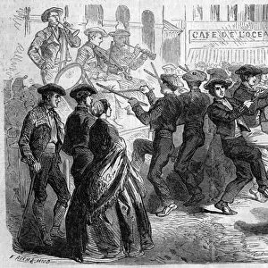 Basque custom: the dance of sticks. Basque Country, 15 September 1861