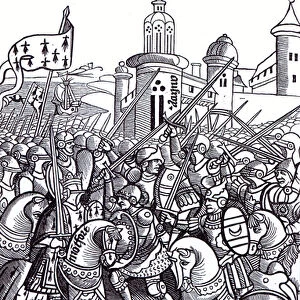 The Battle of Auray, from Chroniques de Bretagne by Alain Bouchard, published 1514