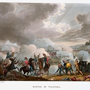 Battle of Talavera, 1809 (aquatint)