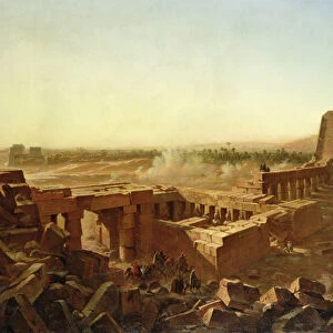 The Battle at the Temple of Karnak: The Egyptian Campaign (oil on canvas)
