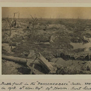 Battlefront in the "PASSCHENDAEL"Sector, YPRES Salient in 1918, 4th
