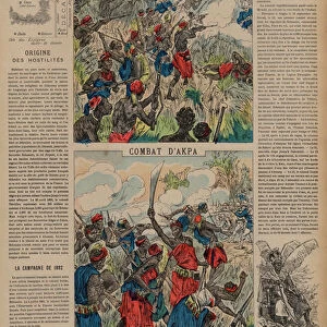 Battles of Dogba and Akpa, Dahomey, Second Franco-Dahomean War, 1892 (coloured engraving)