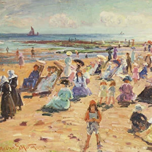 Beach Scene, 1909 (oil on board)