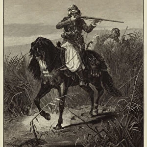 A Bedouin Arab of Moab retreating over the Jordan, a Parting Shot (engraving)