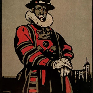 Beefeater from London Types published by William Heinemann, 1898 (colour litho)
