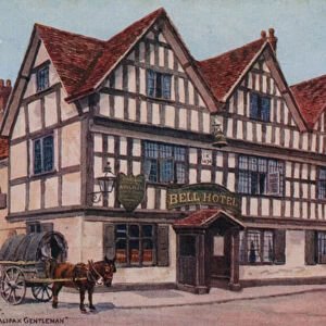 Bell Hotel, Tewkesbury, Abel Fletchers in "John Halifax Gentleman"(colour litho)