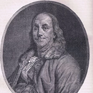 Benjamin Franklin, illustration from Cassells History of the United States published by
