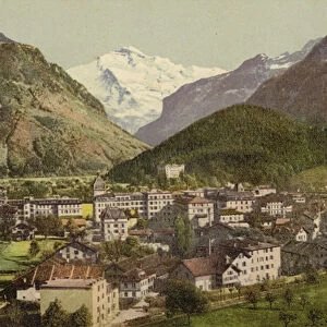 Berner Oberland: Interlaken, Totalansicht (coloured photo)