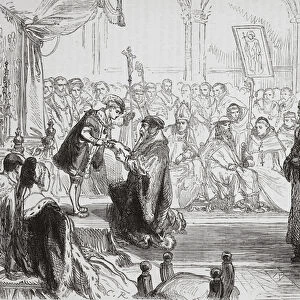 Beza presenting the Confession of the French Protestant Church to the King at