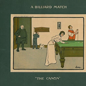 A Billiard Match - The Canon (colour litho)