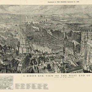 A birds eye view of the west end of London (engraving)