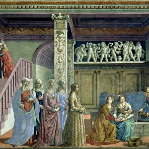 The Birth of the Virgin, 1486-90 (fresco) (for detail see 124357)