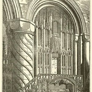 Bishops Throne, Durham Cathedral (engraving)