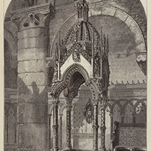 The Bishops Throne, Oxford Cathedral, the Wilberforce Memorial (engraving)