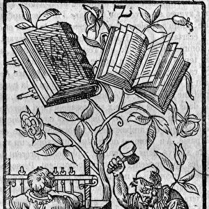 A bookbinding workshop in the Middle Ages