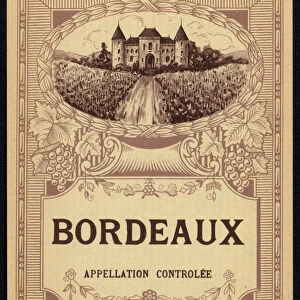 Bordeaux, wine label (colour litho)
