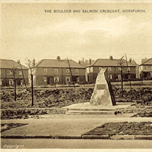 The Boulder and Salmon Crescent, Horsforth (b / w photo)