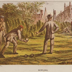 Bowling (coloured engraving)