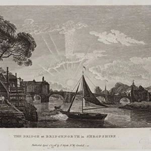 The Bridge at Bridgenorth in Shropshire (engraving)