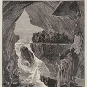 The British Mission to Morocco, the Caves of Hercules, near Tangier (engraving)