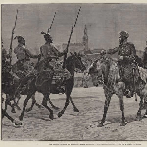 The British Mission to Morocco, Early Morning Parade before the Sultan, Kaid Maclean at Work (engraving)