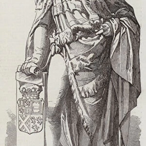 Bronze Statue of the late Marquis of Bute, by J Evan Thomas (engraving)