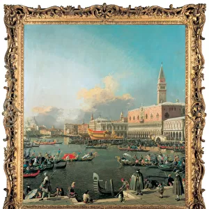 The Bucintoro at the Molo, Venice, on Ascension Day (oil on canvas)