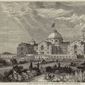 Building proposed to be erected in the Alexandra Park, Muswell-Hill (engraving)