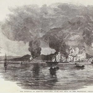 The Burning of Kertch, sketched from the Deck of the Transport "Trent"(engraving)
