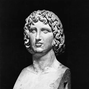 Bust of Virgil (70-19 BC) (stone) (b / w photo)