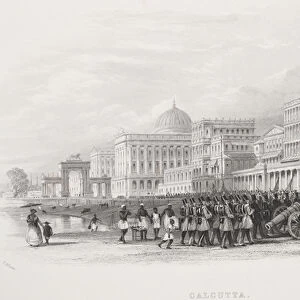 Calcutta, the Esplanade, engraved by E. Radclyffe, from Gallery of Historical Portraits
