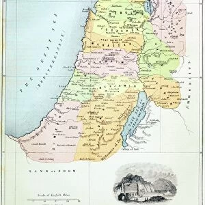 Canaan as it was divided between the twelve tribes of Israel (colour litho)