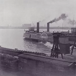 Canada: Transfer Steamer between Windsor and Detroit (b / w photo)