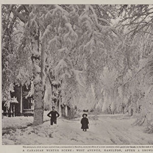 A Canadian Winter Scene, West Avenue, Hamilton, after a Snowstorm (b / w photo)