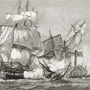 Capture of the Guerriere by the Consitution on 19th August, 1812, from A Brief