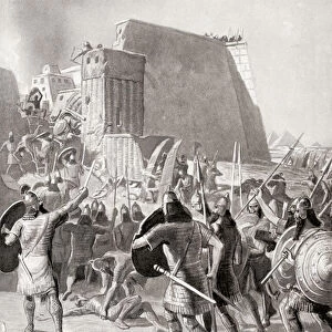 The capture of Memphis, Egypt by the Assyrian king Esarhaddon, 671 BC