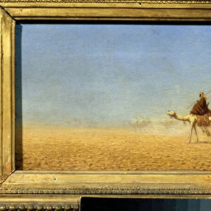 Caravan crossing the desert. Painting by Charles Theodore Frere dit Bey Frere (1814-1888)
