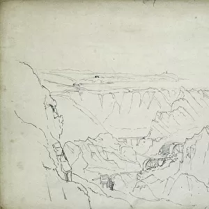 Carclase Mine Cornwall, 1840 (pencil on paper)