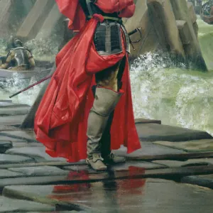 Cardinal Richelieu on the sea wall at La Rochelle, 1881 (oil on canvas) (detail of