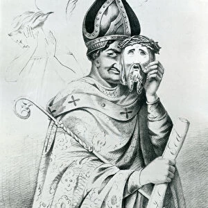 Caricature of Pope Pius IX (1792-1878), 1852 (engraving)