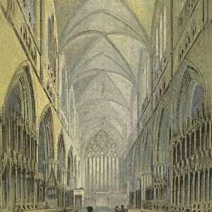 Carlisle Cathedral, View of the Choir (coloured engraving)