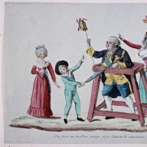 Cartoon on the royal family (Louis XVI and Marie Antoinette with their children