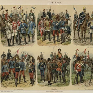 Cavalry of European armies (colour litho)