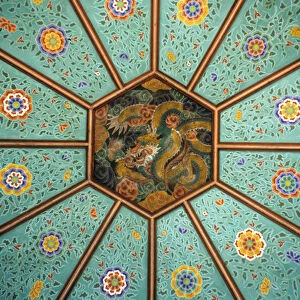 The ceiling of the temple of Naksansa in Korea depicting a dragon