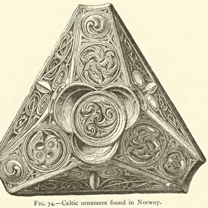 Celtic ornament found in Norway (engraving)
