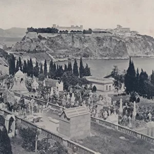 Cemetery at Monaco (b / w photo)